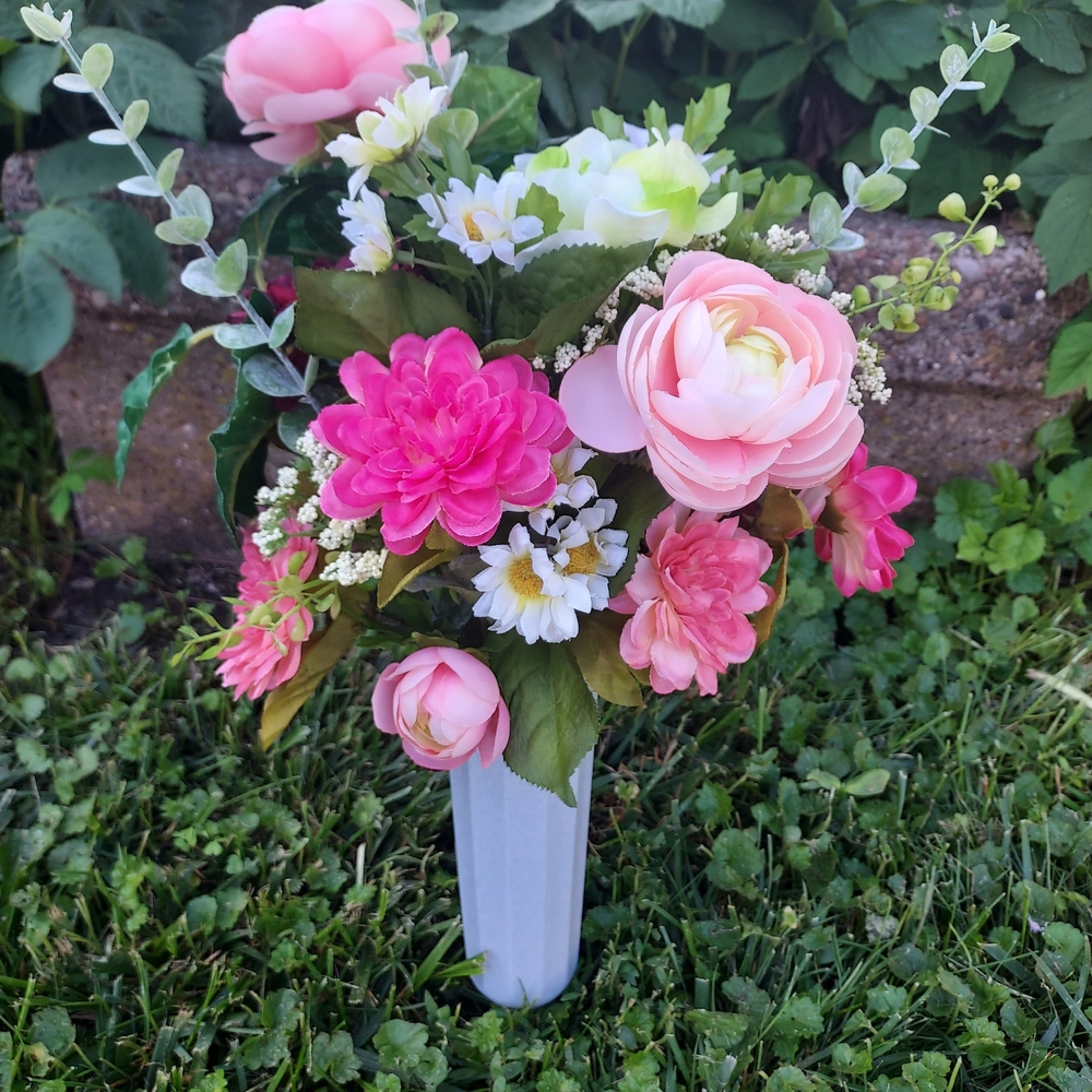 Cemetery Flowers , Memorial Arrangement For Mother's Day, Handcrafted